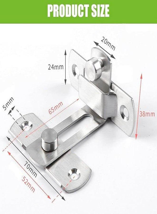 Palermo Stainless Steel Door Latch Lock - Heavy-Duty Slide Bolt for Home, Bathroom & Office Security Rust-Proof, Durable Design with Sleek Finish Safety Lock for Doors, Cabinets, Gates & More L Shape - Image 2